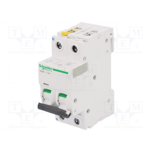 A9F04604; Circuit breaker; 400VAC; Inom: 4A; Poles: 1+N; DIN; Charact: C; 6kA; SCHNEIDER ELECTRIC