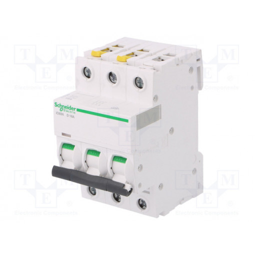 A9F05316; Circuit breaker; 400VAC; Inom: 16A; Poles: 3; DIN; Charact: D; 6kA; SCHNEIDER ELECTRIC