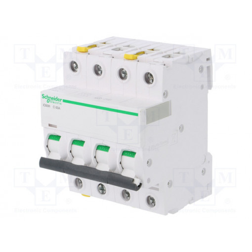 A9F07463; Circuit breaker; 400VAC; Inom: 63A; Poles: 4; DIN; Charact: C; 10kA; SCHNEIDER ELECTRIC