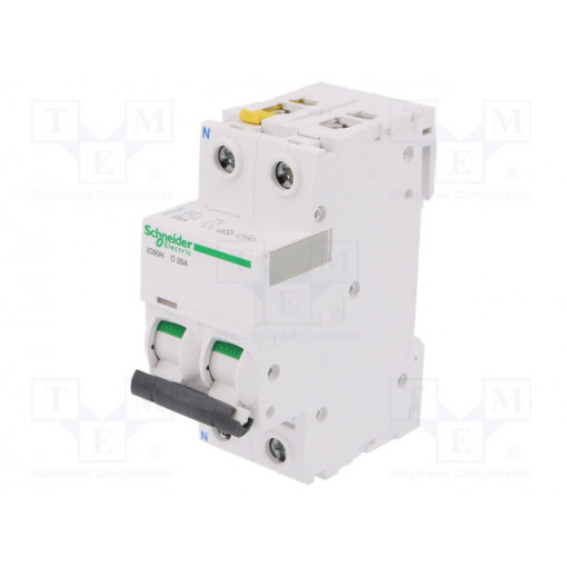 A9F07625; Circuit breaker; 400VAC; Inom: 25A; Poles: 1+N; DIN; Charact: C; 10kA; SCHNEIDER ELECTRIC