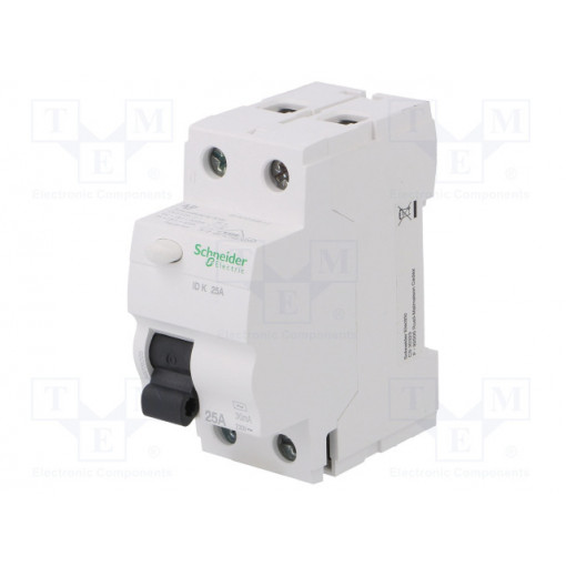 A9Z05225; RCD breaker; Inom: 25A; Ires: 30mA; Poles: 2; 400V; Mounting: DIN; SCHNEIDER ELECTRIC