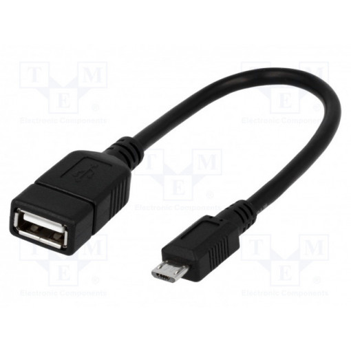 AA0035; Cable; OTG,USB 2.0; USB A socket,USB B micro plug; 0.2m; black; LOGILINK AA0035; Cable; OTG,USB 2.0; USB A socket,USB B micro plug; 0.2m; black; LOGILINK