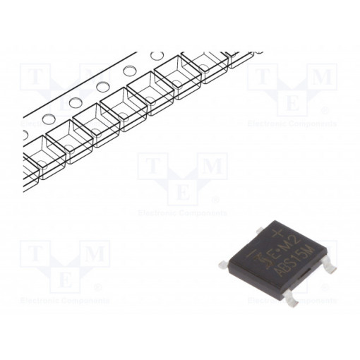 ABS15M; Single-phase bridge rectifier; Urmax: 1kV; If: 2A; Ifsm: 50A; ABS; DIOTEC SEMICONDUCTOR ABS15M; Single-phase bridge rectifier; Urmax: 1kV; If: 2A; Ifsm: 50A; ABS; DIOTEC SEMICONDUCTOR