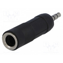 ; Adapter; Jack 3.5mm plug,Jack 6.35mm socket; stereo; 