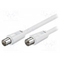 50718; Cable; 75Ω; 2.5m; coaxial 9.5mm socket,coaxial 9.5mm plug; white; Goobay