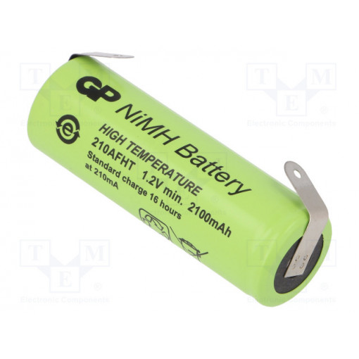 GP 210AFHT BLADE; Re-battery: Ni-MH; A,LR23; 1.2V; 2100mAh; soldering lugs; Ø17x50mm; GP