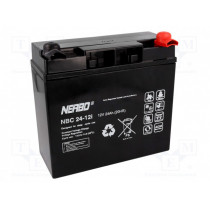 NBC 24-12I; Re-battery: acid-lead; 12V; 24Ah; AGM; maintenance-free; NERBO