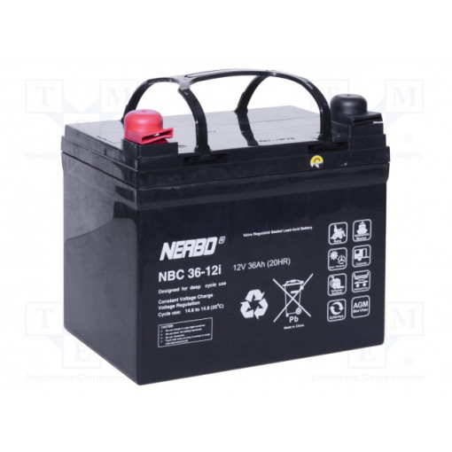 NBC 36-12I; Re-battery: acid-lead; 12V; 36Ah; AGM; maintenance-free; NERBO