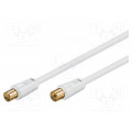67282; Cable; 75Ω; 1.5m; coaxial 9.5mm socket,coaxial 9.5mm plug; white; Goobay