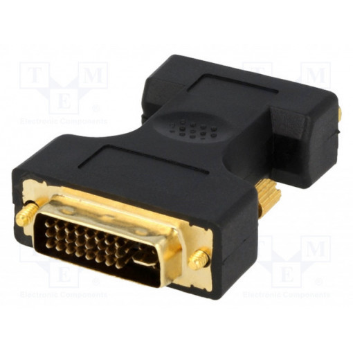 AD0001; Adapter; D-Sub 15pin HD socket,DVI-I (24+5) plug; Colour: black; LOGILINK