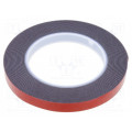 AFTC 6411; Tape: fixing; W: 12mm; L: 5m; Thk: 1.1mm; double-sided; acrylic; black; AFTC