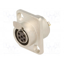 AG6FCRV; Socket; XLR mini; female; PIN: 6; soldering; 1.2A; 0.38mm2; AMPHENOL