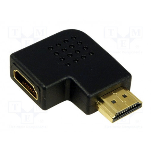 AH0008; Adapter; HDMI socket,HDMI plug 90°; Colour: black; LOGILINK