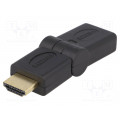 AH0011; Adapter; HDMI plug,HDMI socket movable ±90°; Colour: black; LOGILINK