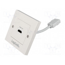 AH0014; Wall socket; white; HDMI; Mounting: wall mount; No.of sockets: 1; LOGILINK