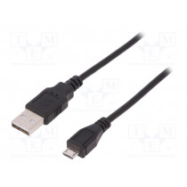 AK-300127-010-S; Cable; USB 2.0; USB A plug,USB B micro plug; nickel plated; 1m; ASSMANN AK-300127-010-S; Cable; USB 2.0; USB A plug,USB B micro plug; nickel plated; 1m; ASSMANN