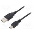 AK-300130-010-S; Cable; USB 2.0; USB A plug,USB B mini plug; nickel plated; 1m; ASSMANN