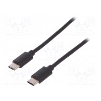 AK-300138-018-S; Cable; USB 2.0; both sides,USB C plug; nickel plated; 1.8m; black; ASSMANN