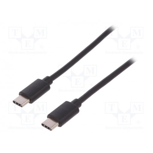 AK-300138-018-S; Cable; USB 2.0; both sides,USB C plug; nickel plated; 1.8m; black; ASSMANN