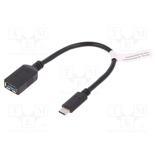 AK-300315-001-S; Cable; USB 3.0; USB A socket,USB C plug; nickel plated; 150mm; ASSMANN