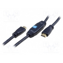AK-330118-150-S; Cable; HDMI 1.4,with amplifier; HDMI plug,both sides; 15m; black; ASSMANN