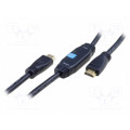 AK-330118-200-S; Cable; HDMI 1.4,with amplifier; HDMI plug,both sides; 20m; black; ASSMANN