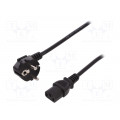 AK-440109-008-S; Cable; CEE 7/7 (E/F) plug angled,IEC C13 female; 750mm; black; ASSMANN