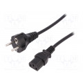 AK-440110-012-S; Cable; CEE 7/7 (E/F) plug,IEC C13 female; 1.2m; black; 10A; 250V; ASSMANN