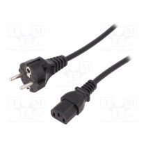 AK-440110-012-S; Cable; CEE 7/7 (E/F) plug,IEC C13 female; 1.2m; black; 10A; 250V; ASSMANN