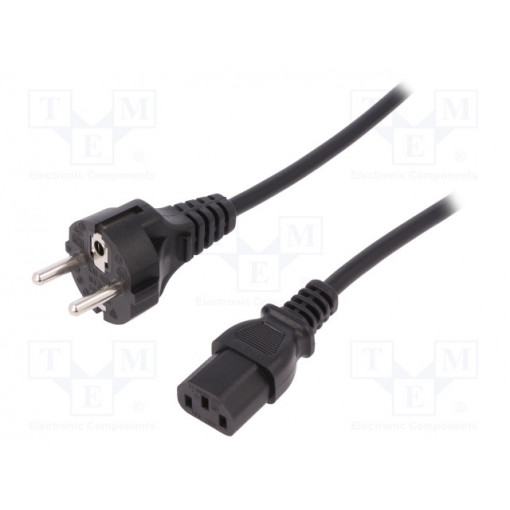 AK-440110-012-S; Cable; CEE 7/7 (E/F) plug,IEC C13 female; 1.2m; black; 10A; 250V; ASSMANN