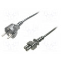 AK-440115-008-S; Cable; CEE 7/7 (E/F) plug,IEC C5 female; 750mm; black; 10A; 250V; ASSMANN
