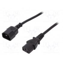 AK-440201-012-S; Cable; IEC C13 female,IEC C14 male; 1.2m; black; 10A; 250V; ASSMANN