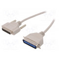 AK-580100-018-E; Cable; Centronics 36pin plug,D-Sub 25pin plug; 1.8m; beige; ASSMANN
