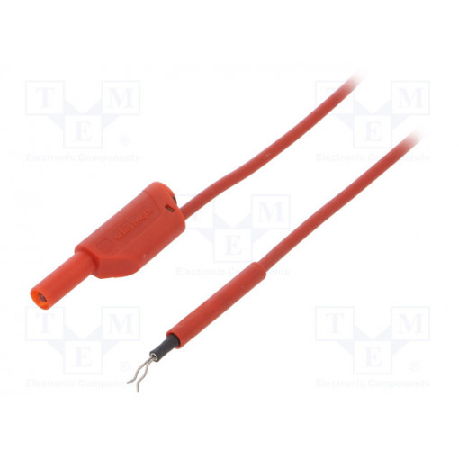 AL 8321/ZPK/1/100/RT; Test lead; 19A; 4mm banana plug-probe tip; Len: 1m; red; SCHÜTZINGER