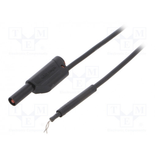 AL 8321/ZPK/1/100/SW; Test lead; 19A; 4mm banana plug-probe tip; Len: 1m; black; SCHÜTZINGER AL 8321/ZPK/1/100/SW; Test lead; 19A; 4mm banana plug-probe tip; Len: 1m; black; SCHÜTZINGER