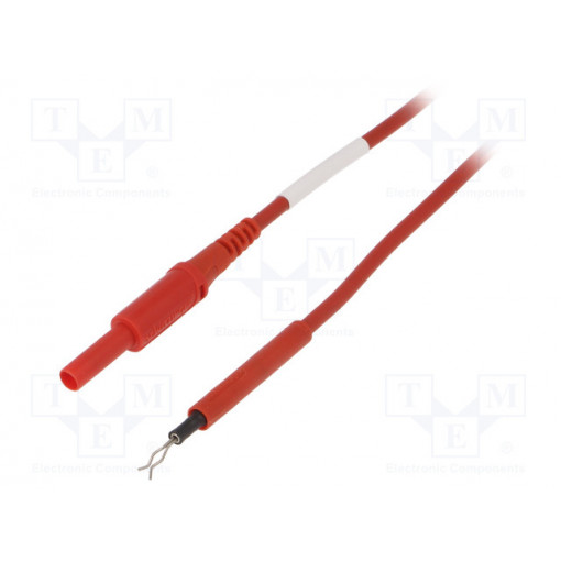 AL 8322/ZPK/1/100/RT; Test lead; 19A; 4mm banana plug-probe tip; Len: 1m; red; SCHÜTZINGER