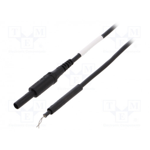 AL 8322/ZPK/1/100/SW; Test lead; 19A; 4mm banana plug-probe tip; Len: 1m; black; SCHÜTZINGER AL 8322/ZPK/1/100/SW; Test lead; 19A; 4mm banana plug-probe tip; Len: 1m; black; SCHÜTZINGER