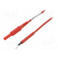 AL 8322/ZPK/1/50/RT; Test lead; 19A; 4mm banana plug-probe tip; Len: 0.5m; red; SCHÜTZINGER AL 8322/ZPK/1/50/RT; Test lead; 19A; 4mm banana plug-probe tip; Len: 0.5m; red; SCHÜTZINGER