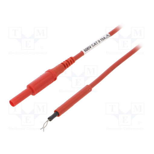 AL 8322/ZPK/1/50/RT; Test lead; 19A; 4mm banana plug-probe tip; Len: 0.5m; red; SCHÜTZINGER