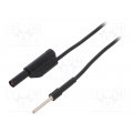 AL 8323/1/100/SW; Test lead; 19A; 4mm banana plug-3,5mm banana plug; Len: 1m; black; SCHÜTZINGER AL 8323/1/100/SW; Test lead; 19A; 4mm banana plug-3,5mm banana plug; Len: 1m; black; SCHÜTZINGER