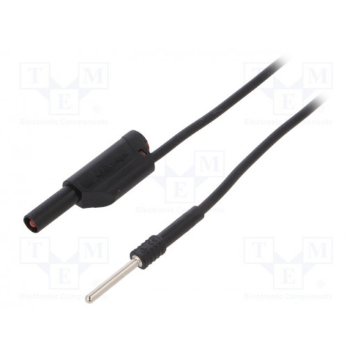 AL 8323/1/100/SW; Test lead; 19A; 4mm banana plug-3,5mm banana plug; Len: 1m; black; SCHÜTZINGER AL 8323/1/100/SW; Test lead; 19A; 4mm banana plug-3,5mm banana plug; Len: 1m; black; SCHÜTZINGER