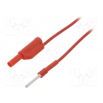 AL 8323/1/50/RT; Test lead; 19A; 4mm banana plug-3,5mm banana plug; Len: 0.5m; red; SCHÜTZINGER