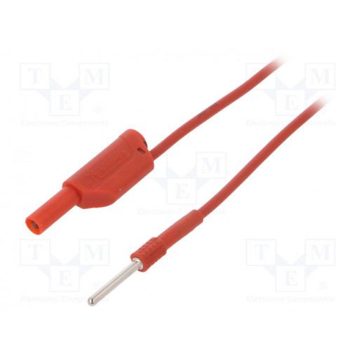 AL 8323/1/50/RT; Test lead; 19A; 4mm banana plug-3,5mm banana plug; Len: 0.5m; red; SCHÜTZINGER AL 8323/1/50/RT; Test lead; 19A; 4mm banana plug-3,5mm banana plug; Len: 0.5m; red; SCHÜTZINGER