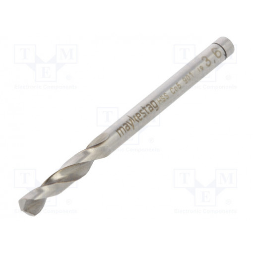 0090100360100; Drill bit; for metal; Ø: 3.6mm; L: 52mm; HSS-CO; bulk,industrial; ALPEN-MAYKESTAG