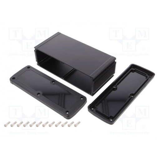 ALUG708BK080-BK; Enclosure: multipurpose; X: 177.6mm; Y: 89mm; Z: 61.1mm; black; GAINTA