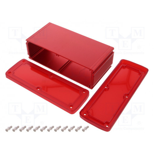 ALUG708RD080-IR; Enclosure: multipurpose; X: 177.6mm; Y: 89mm; Z: 61.1mm; red; UL94V-0; GAINTA