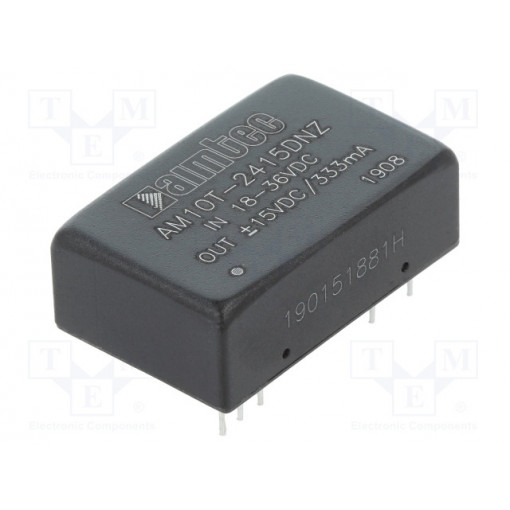 AM10T-2415DNZ; Converter: DC/DC; 10W; Uin: 18÷36V; Uout: 15VDC; Uout2: -15VDC; DIP24; AIMTEC AM10T-2415DNZ; Converter: DC/DC; 10W; Uin: 18÷36V; Uout: 15VDC; Uout2: -15VDC; DIP24; AIMTEC