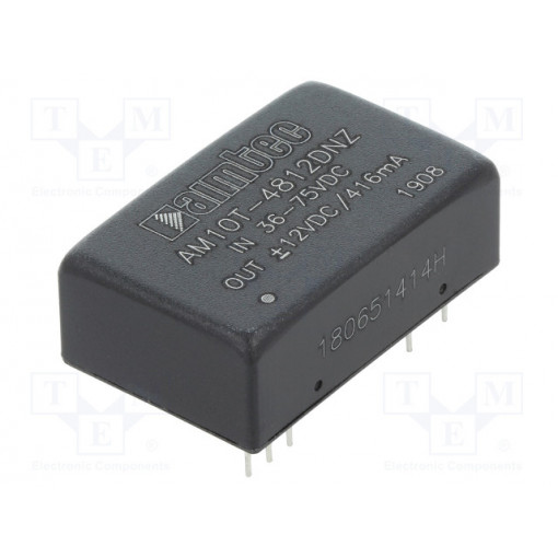 AM10T-4812DNZ; Converter: DC/DC; 10W; Uin: 36÷75V; Uout: 12VDC; Uout2: -12VDC; DIP24; AIMTEC AM10T-4812DNZ; Converter: DC/DC; 10W; Uin: 36÷75V; Uout: 12VDC; Uout2: -12VDC; DIP24; AIMTEC