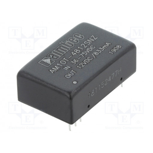 AM10T-4812SNZ; Converter: DC/DC; 10W; Uin: 36÷75V; 12VDC; Iout: 0.833A; DIP24; 14g; AIMTEC AM10T-4812SNZ; Converter: DC/DC; 10W; Uin: 36÷75V; 12VDC; Iout: 0.833A; DIP24; 14g; AIMTEC