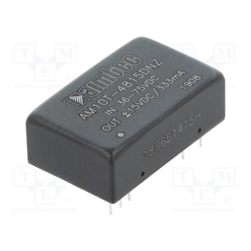 AM10T-4815DNZ; Converter: DC/DC; 10W; Uin: 36÷75V; Uout: 15VDC; Uout2: -15VDC; DIP24; AIMTEC AM10T-4815DNZ; Converter: DC/DC; 10W; Uin: 36÷75V; Uout: 15VDC; Uout2: -15VDC; DIP24; AIMTEC